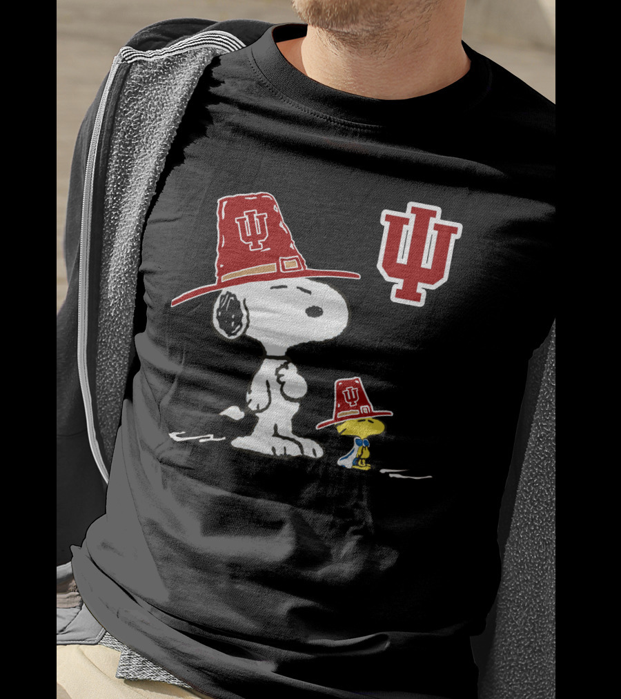 Snoopy Indiana Hoosiers Peanuts Woodstock IU T-Shirt