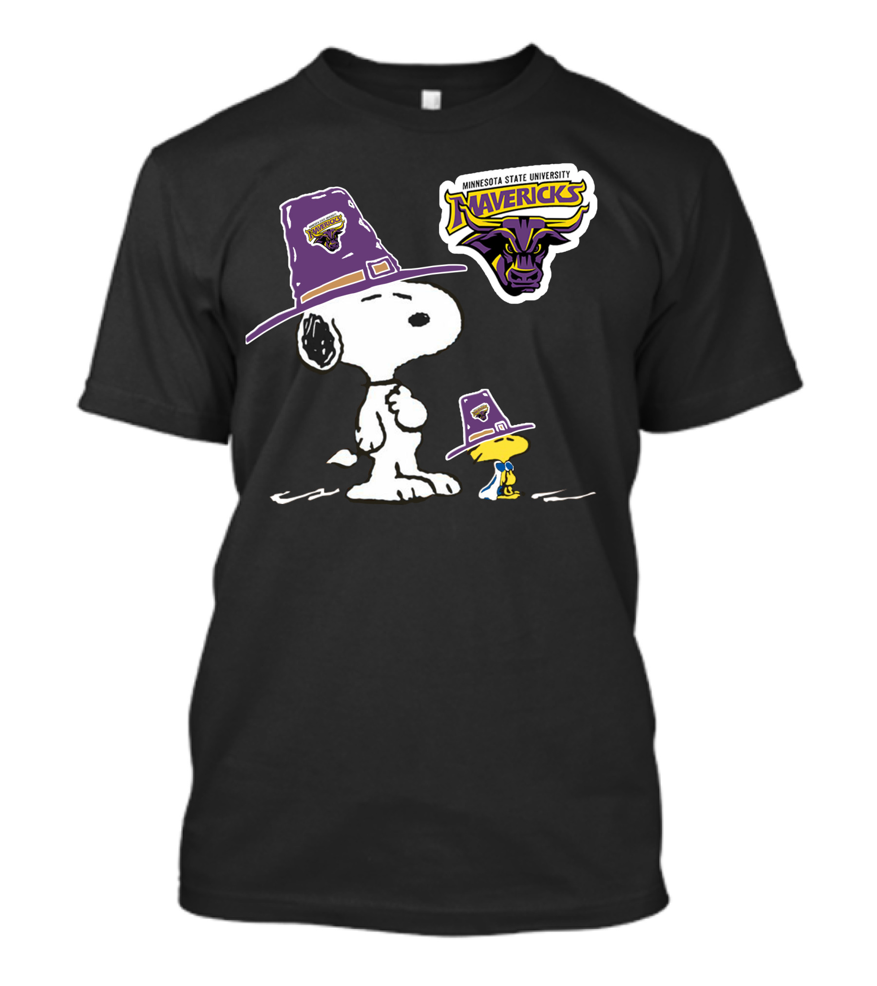 Minnesota State University Mavericks Snoopy And Woodstock T-Shirt