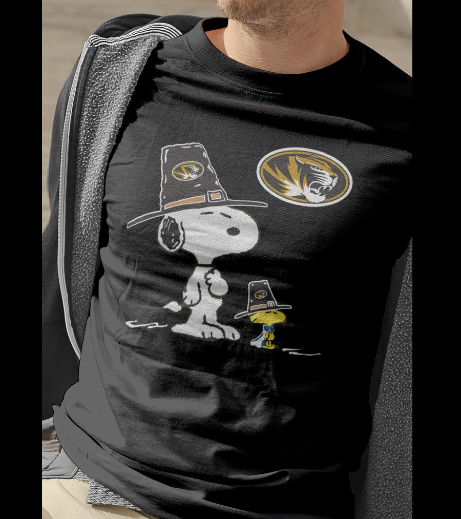 Missouri Tigers Snoopy And Woodstock Pilgrim Hats T-Shirt