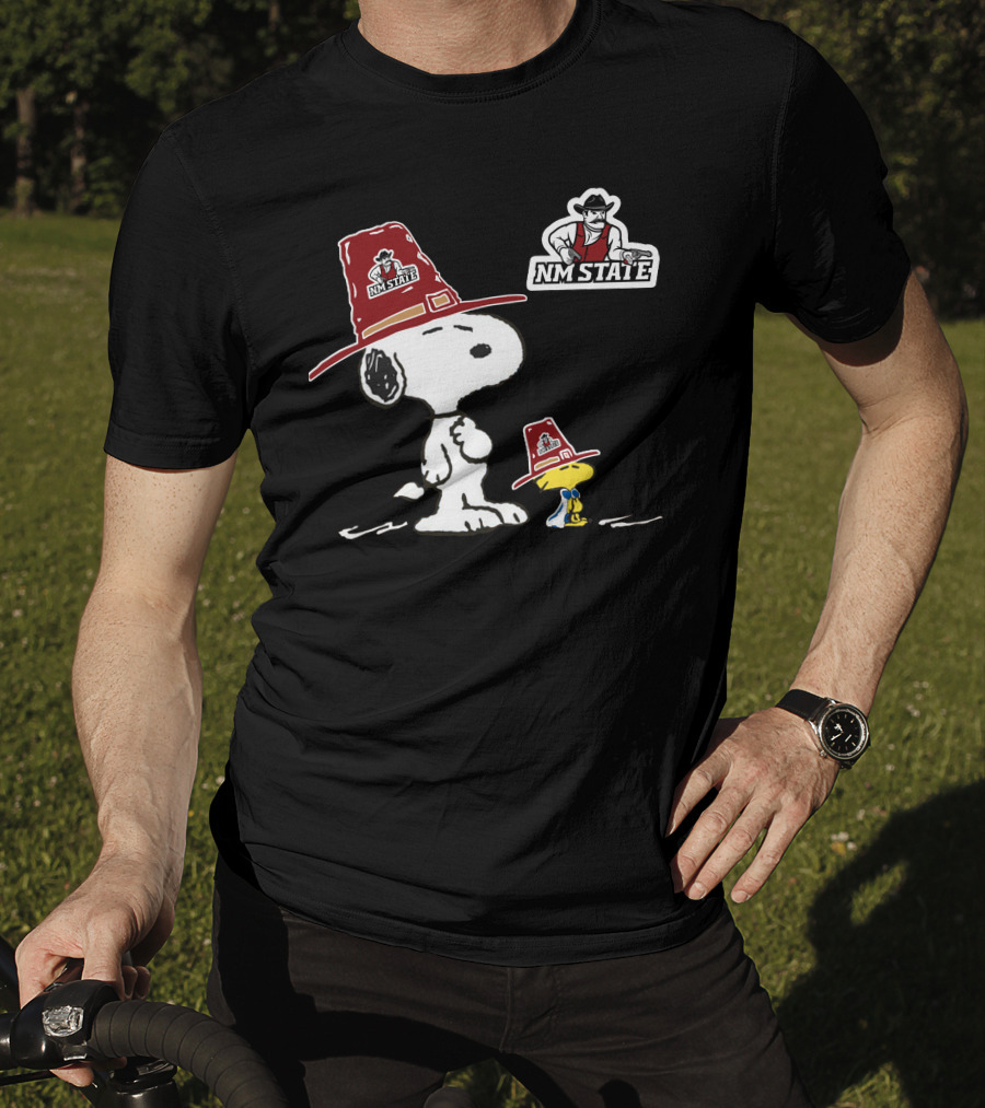 NM State Aggies Snoopy And Woodstock With NM State T-Shirt