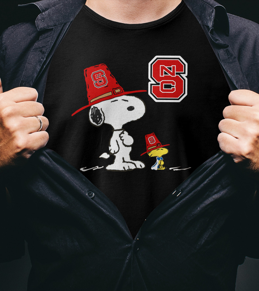 North Carolina State Wolfpack Snoopy Woodstock NC State T-Shirt