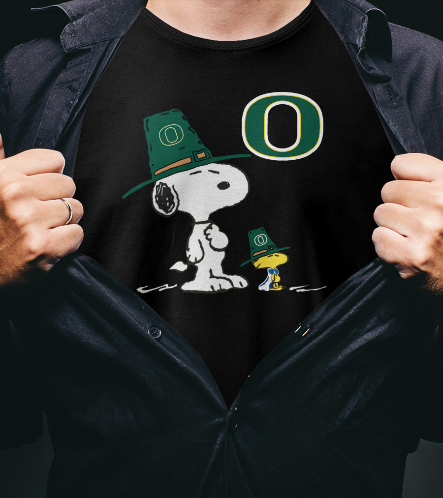 Oregon Ducks Snoopy Woodstock Peanuts O T-Shirt