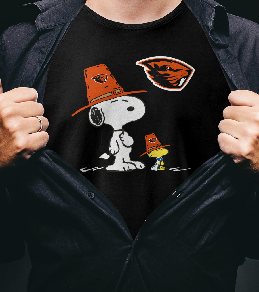 Oregon State Beavers Snoopy Woodstock T-Shirt