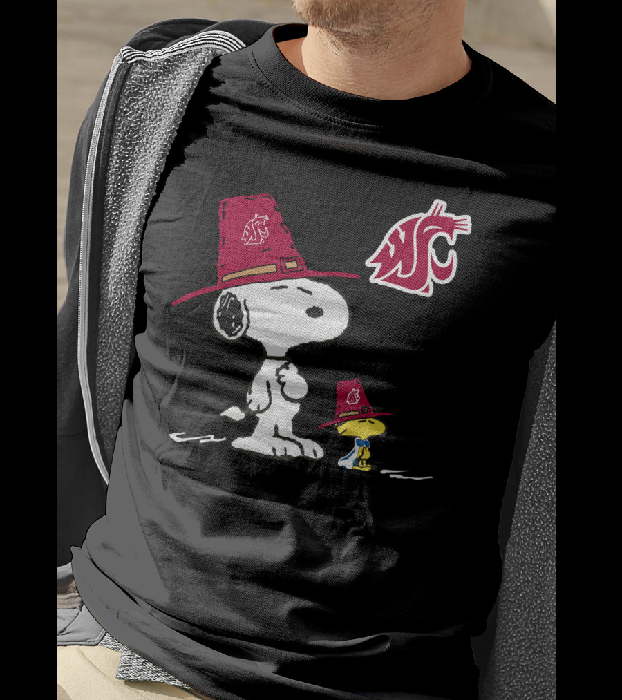 Snoopy Woodstock Washington State Cougars WSU T-Shirt