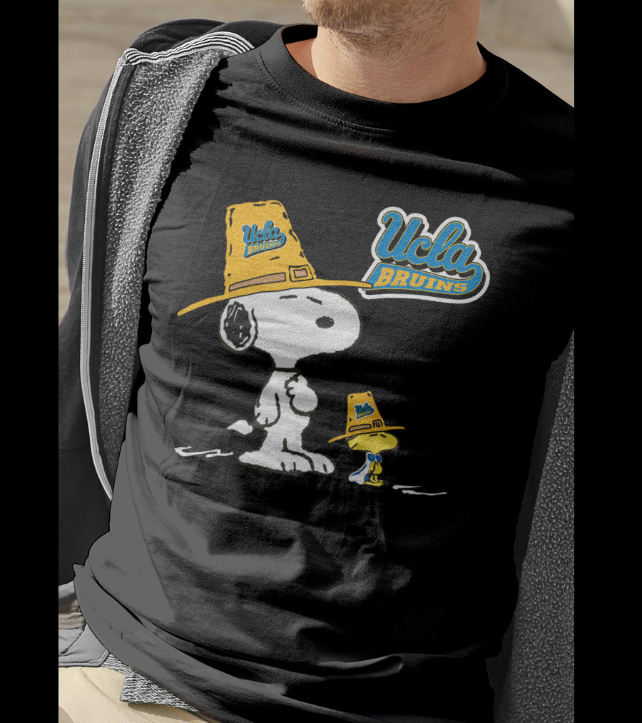 UCLA Bruins Snoopy And Woodstock In Yellow Hats T-Shirt
