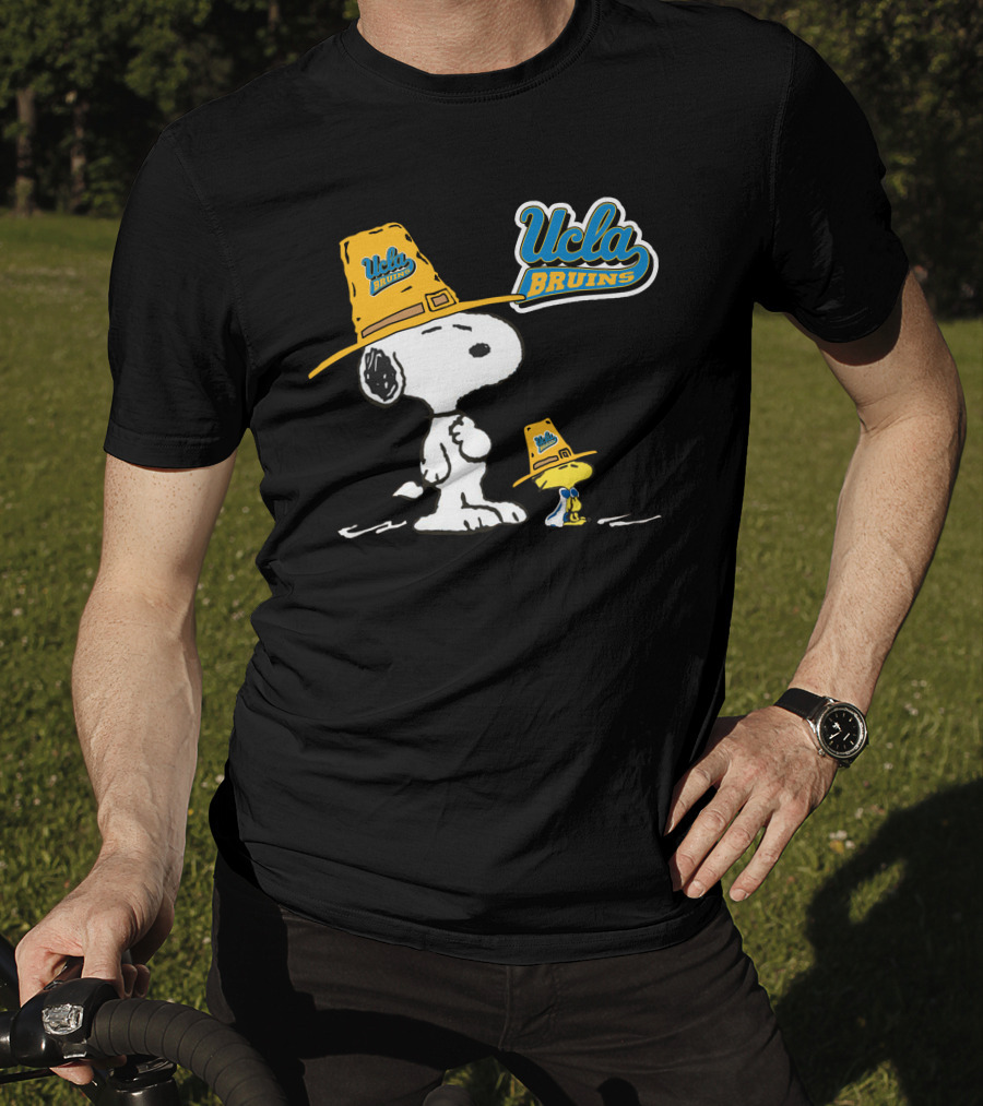 UCLA Bruins Snoopy And Woodstock In Yellow Hats T-Shirt