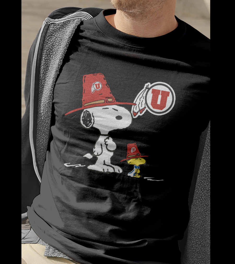 Utah Utes Snoopy Woodstock Football Fan Gear T-Shirt