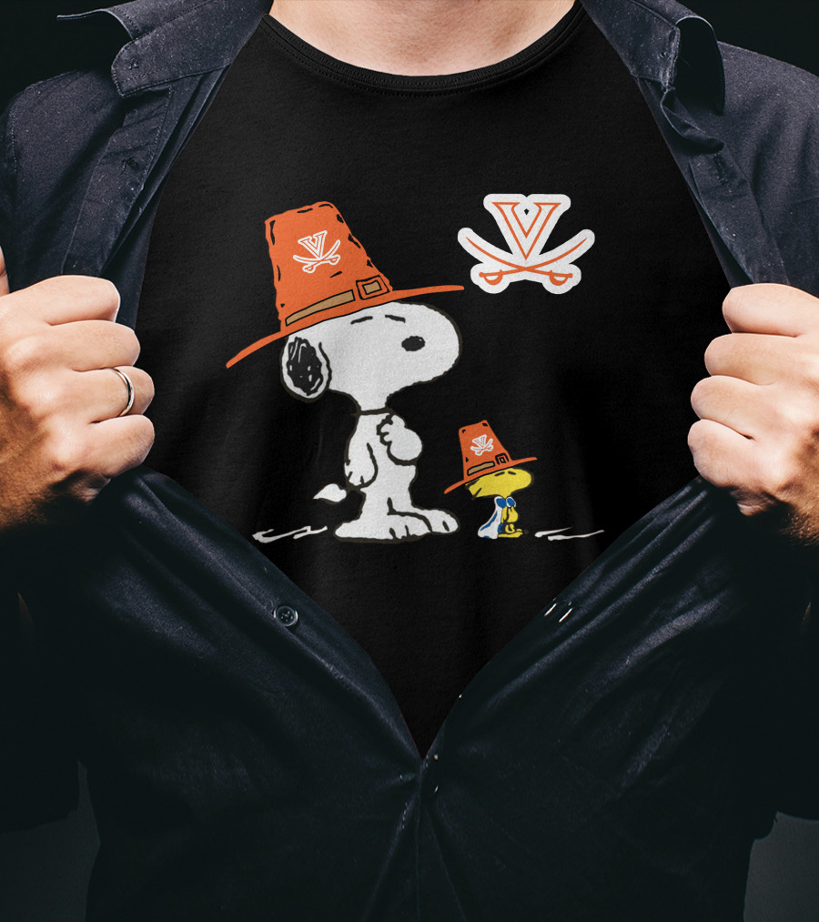 Virginia Cavaliers Snoopy Woodstock Cavalier Hat Combo T-Shirt