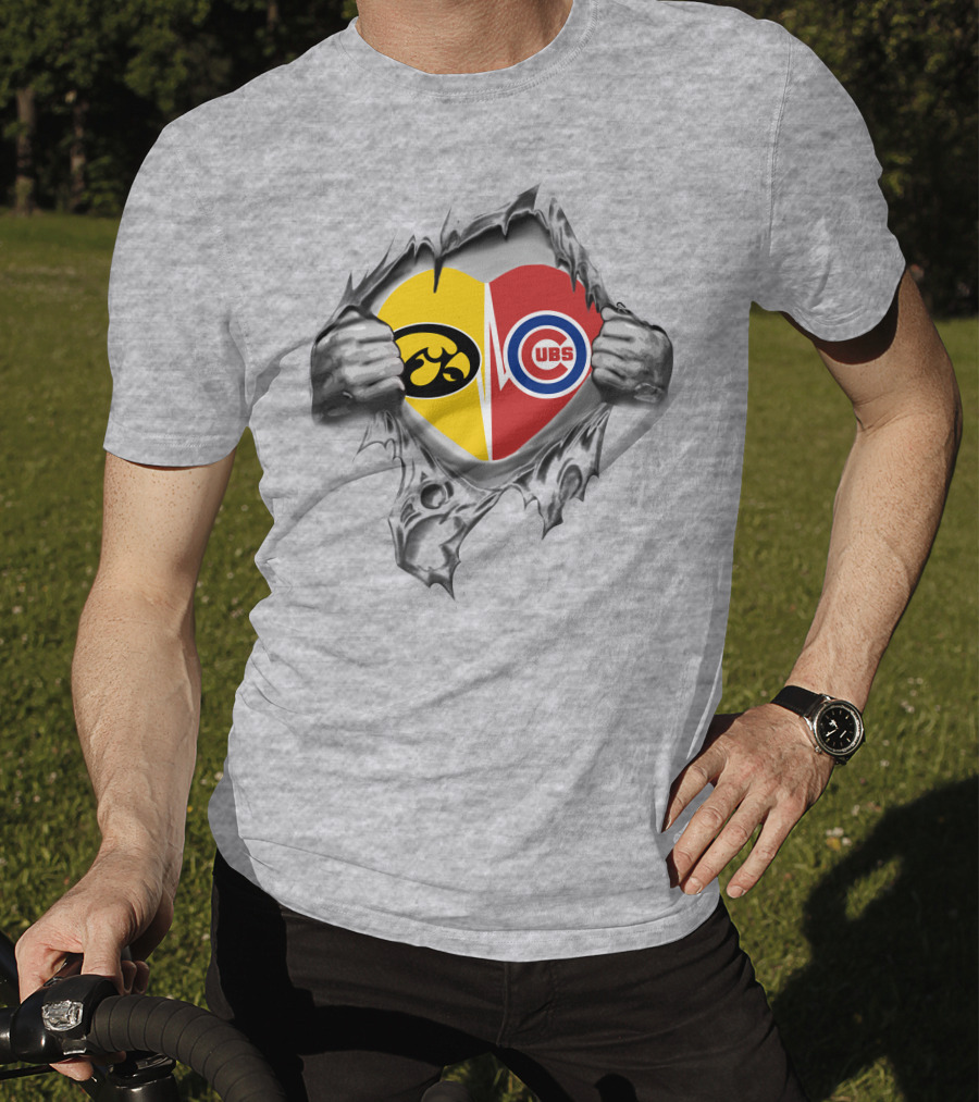 Iowa Hawkeyes Chicago Cubs Heart T-Shirt