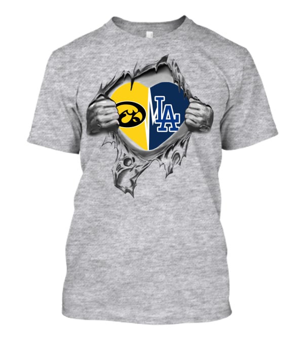 Iowa Hawkeyes La Dodgers Heart Fusion T-Shirt