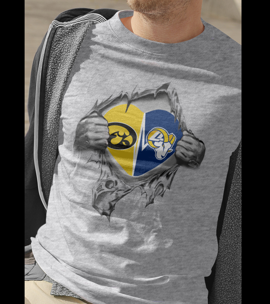 Iowa Hawkeyes Heart Ripping Open To Face Rams Showdown T-Shirt