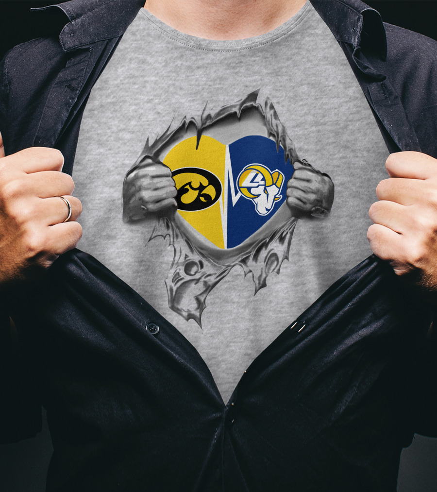 Iowa Hawkeyes Heart Ripping Open To Face Rams Showdown T-Shirt