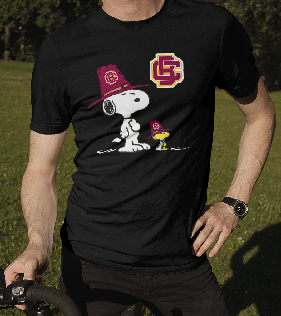 Bethune-Cookman Snoopy And Woodstock In Tall Hats With BCU T-Shirt
