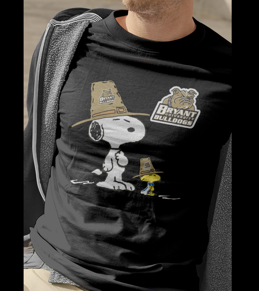 Bryant University Bulldogs Snoopy Woodstock T-Shirt