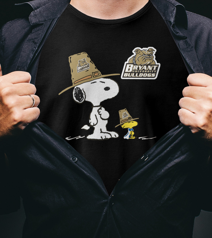 Bryant University Bulldogs Snoopy Woodstock T-Shirt