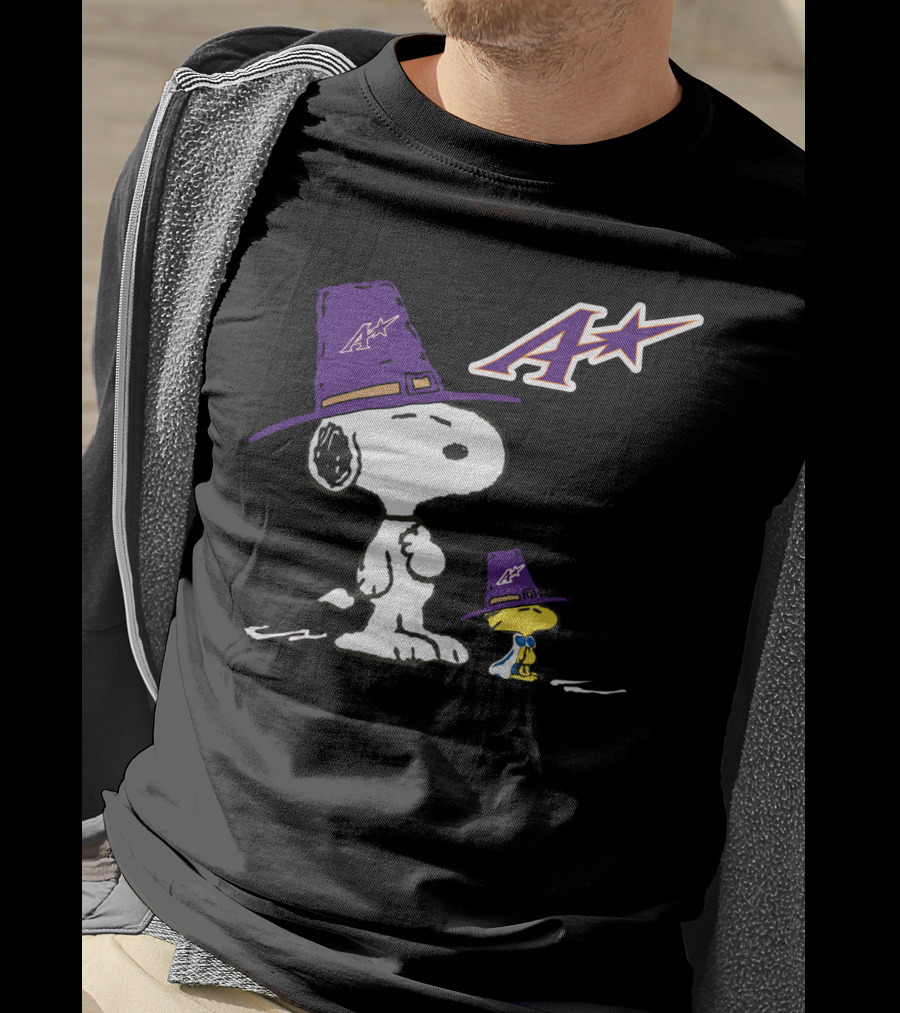 Evansville Snoopy Purple A Star Hat T-Shirt
