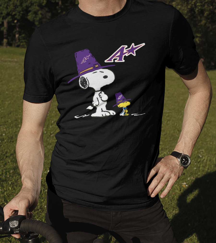 Evansville Snoopy Purple A Star Hat T-Shirt