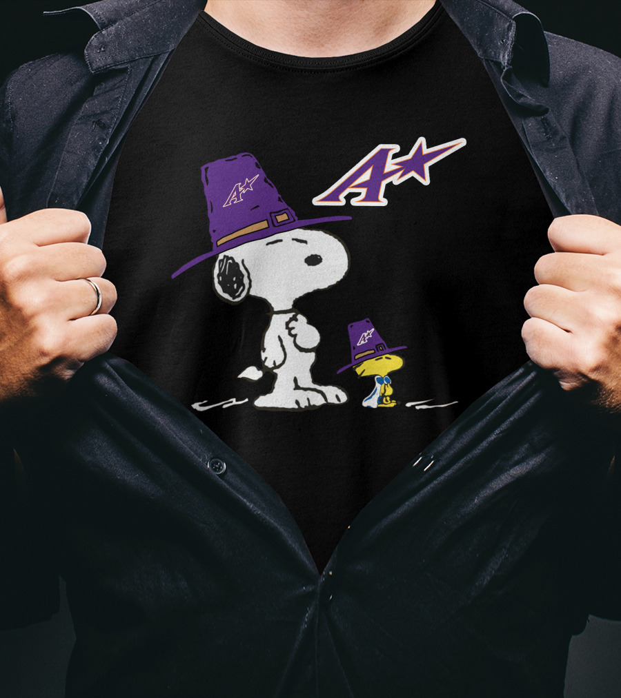 Evansville Snoopy Purple A Star Hat T-Shirt