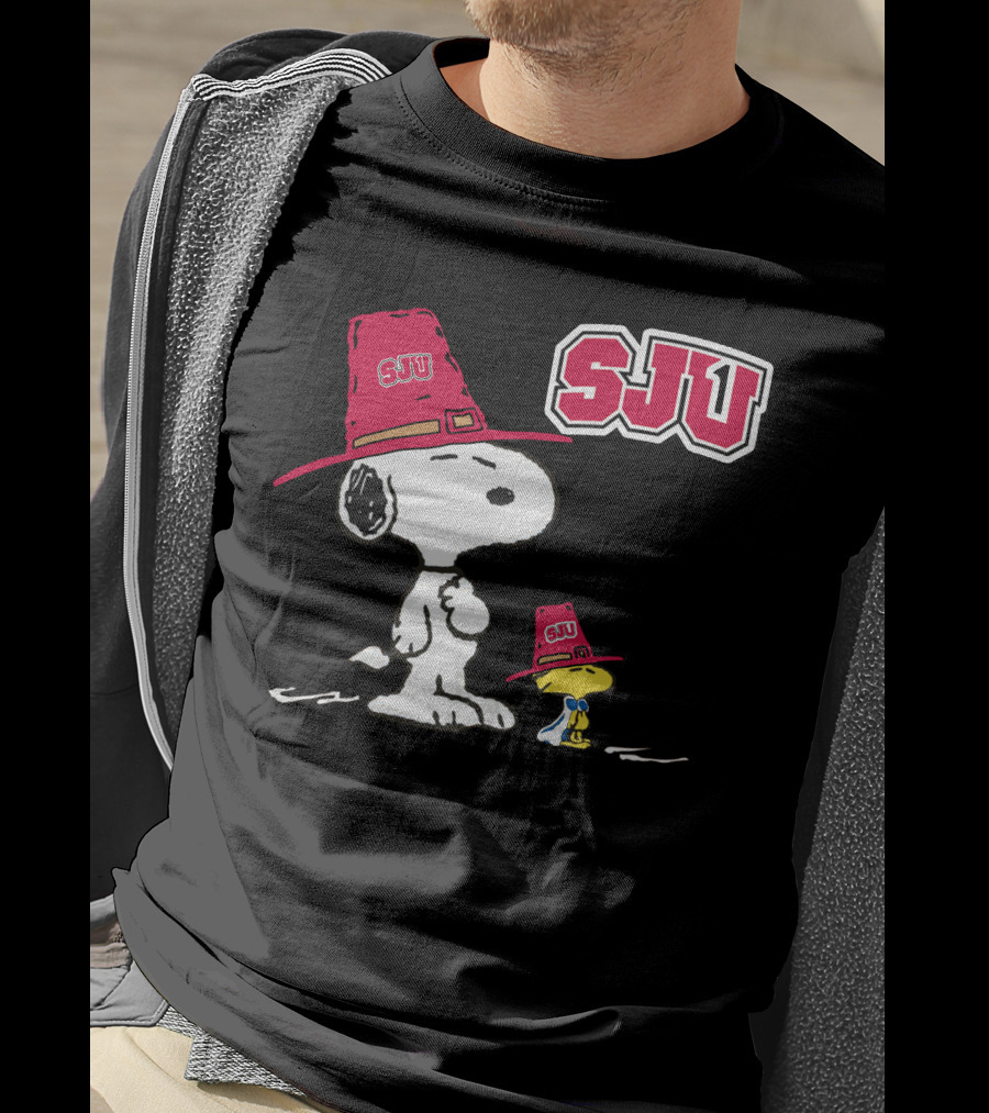 Snoopy SJU Red Hat With Woodstock T-Shirt