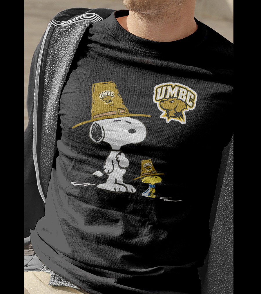 UMBC Snoopy Woodstock Mascot Hat T-Shirt