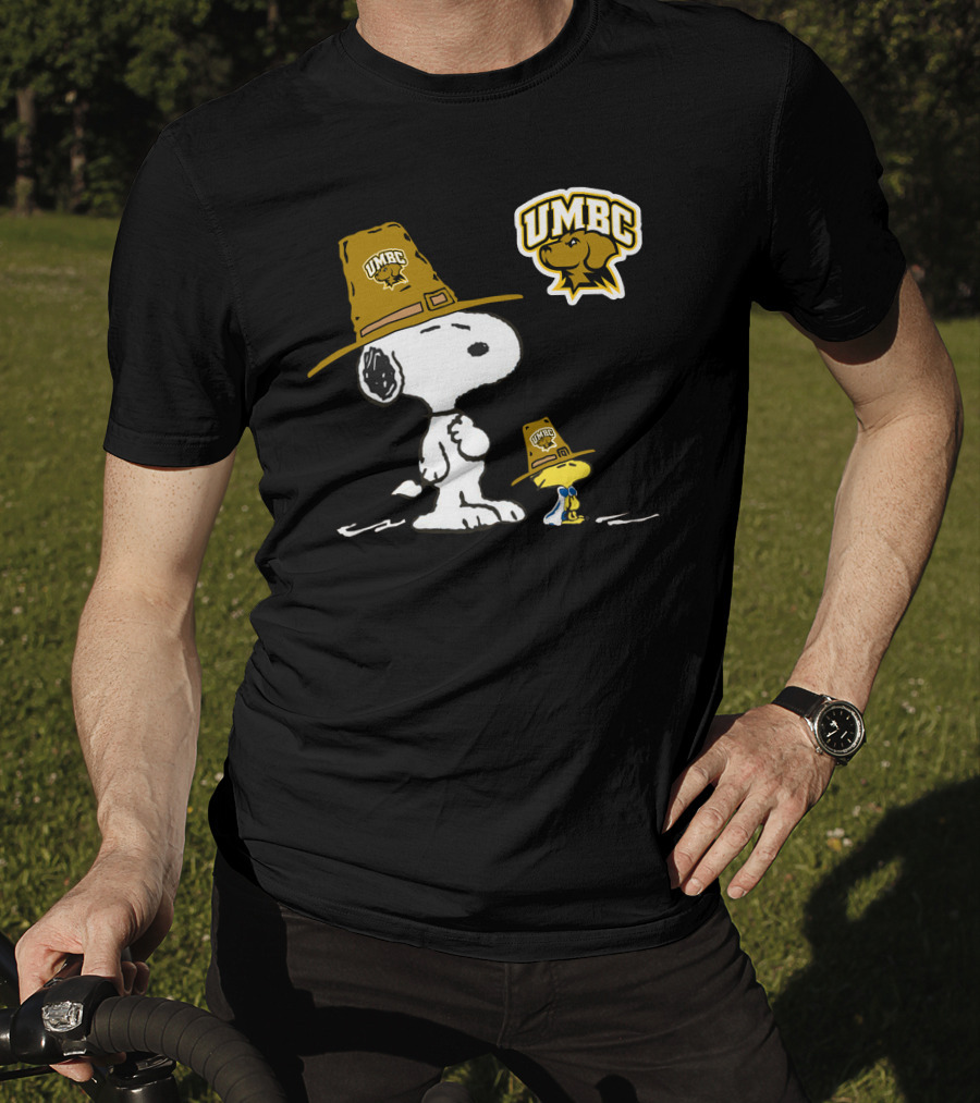 UMBC Snoopy Woodstock Mascot Hat T-Shirt
