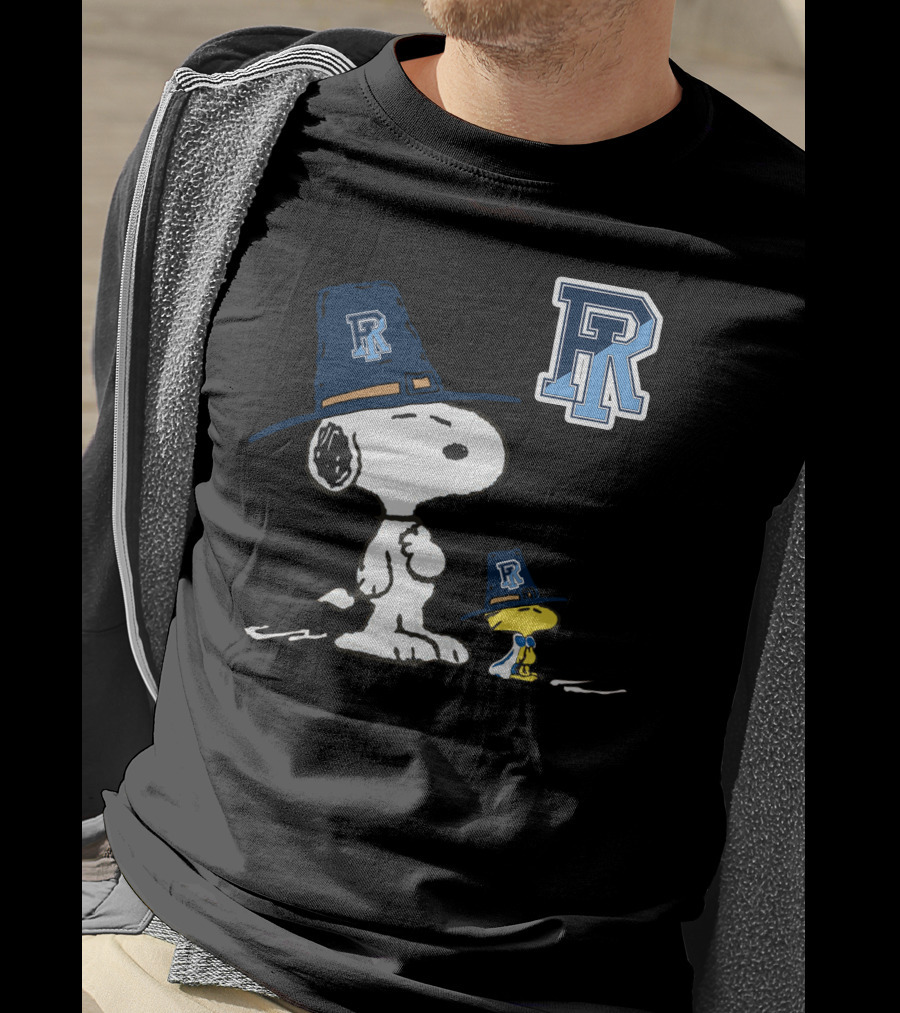 URI Snoopy Pilgrim Hat With Woodstock And University Of Rhode Island T-Shirt