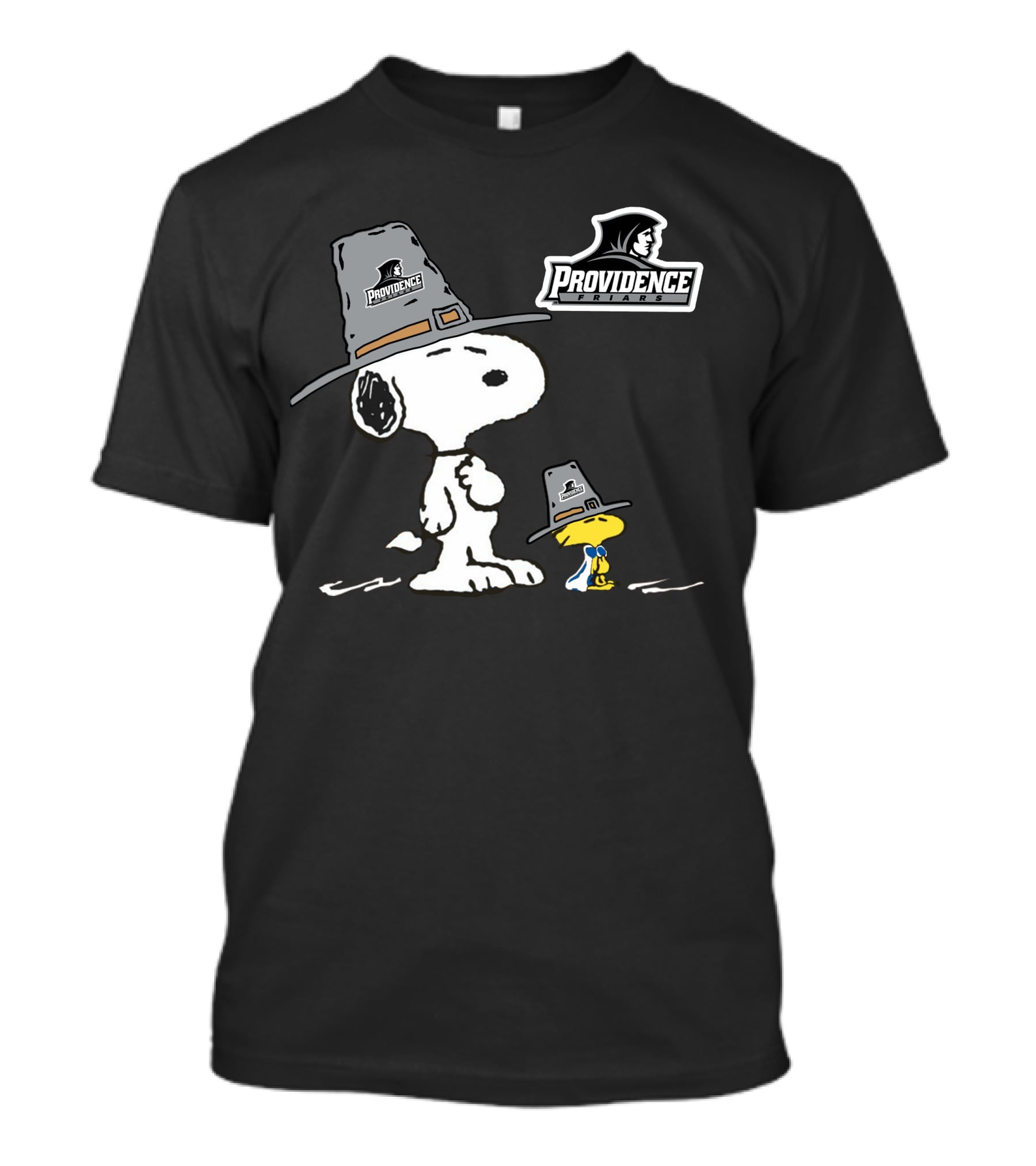 Providence Friars Snoopy And Woodstock Pilgrim Hats T-Shirt