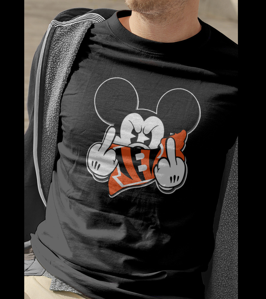 Mickey Mouse Bengals Football Fan Gesture T-Shirt