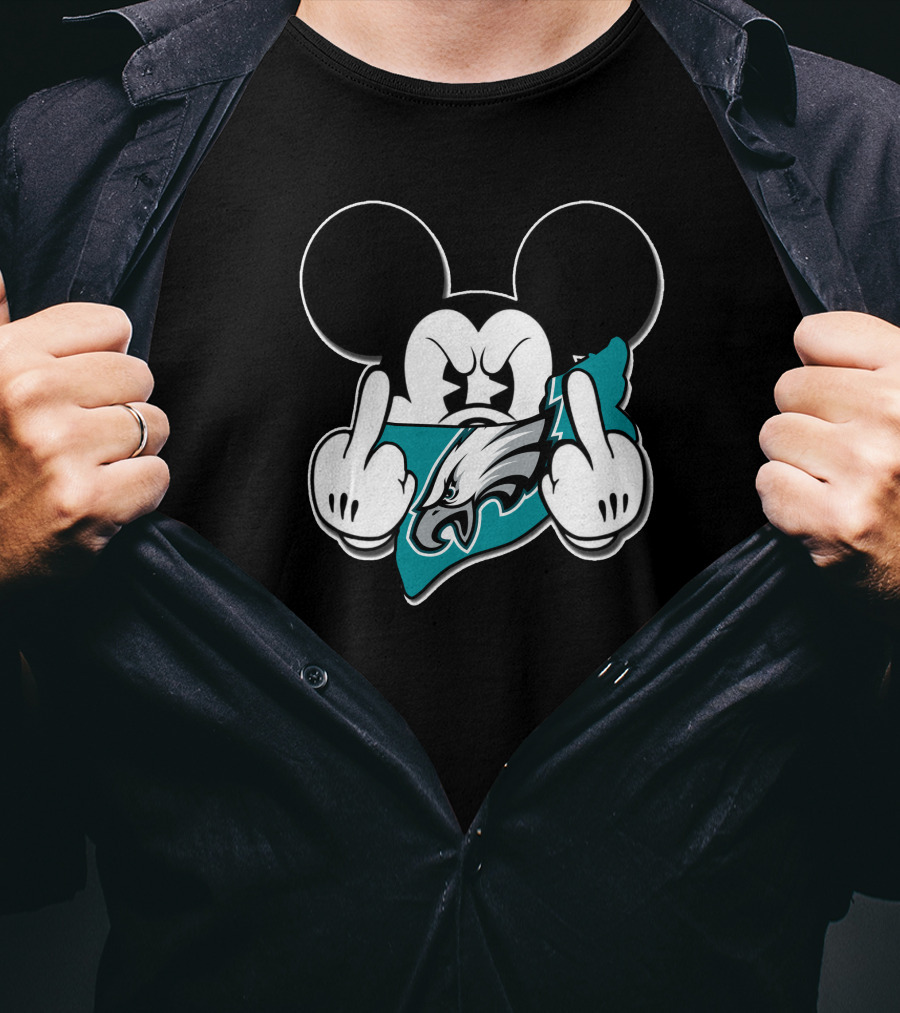 Mickey Mouse Philadelphia Eagles Logo Contrast T-Shirt