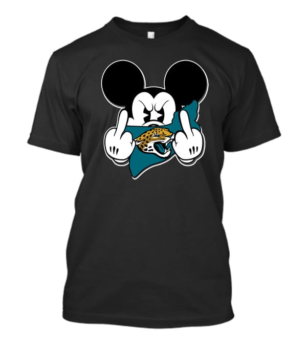 Mickey Mouse Angry Pose With Jacksonville Jaguars T-Shirt