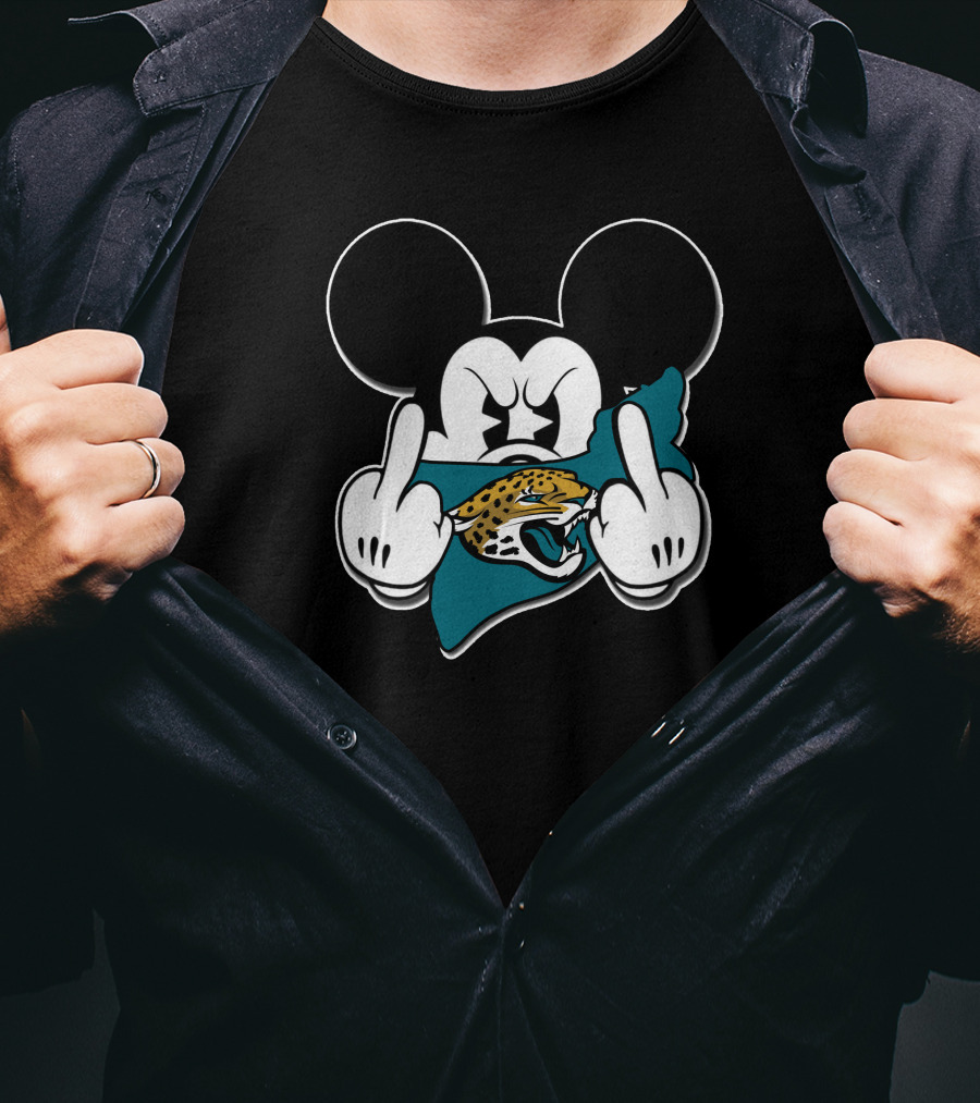 Mickey Mouse Angry Pose With Jacksonville Jaguars T-Shirt