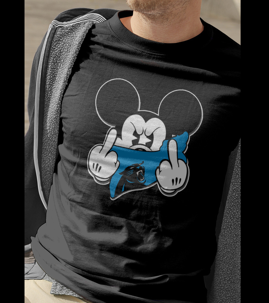 Mickey Mouse Carolina Panthers Blue Bandana T-Shirt