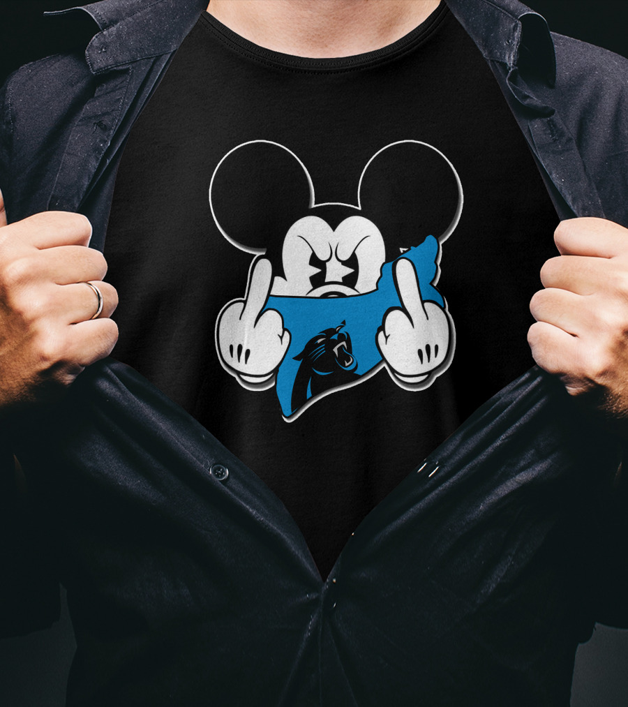 Mickey Mouse Carolina Panthers Blue Bandana T-Shirt