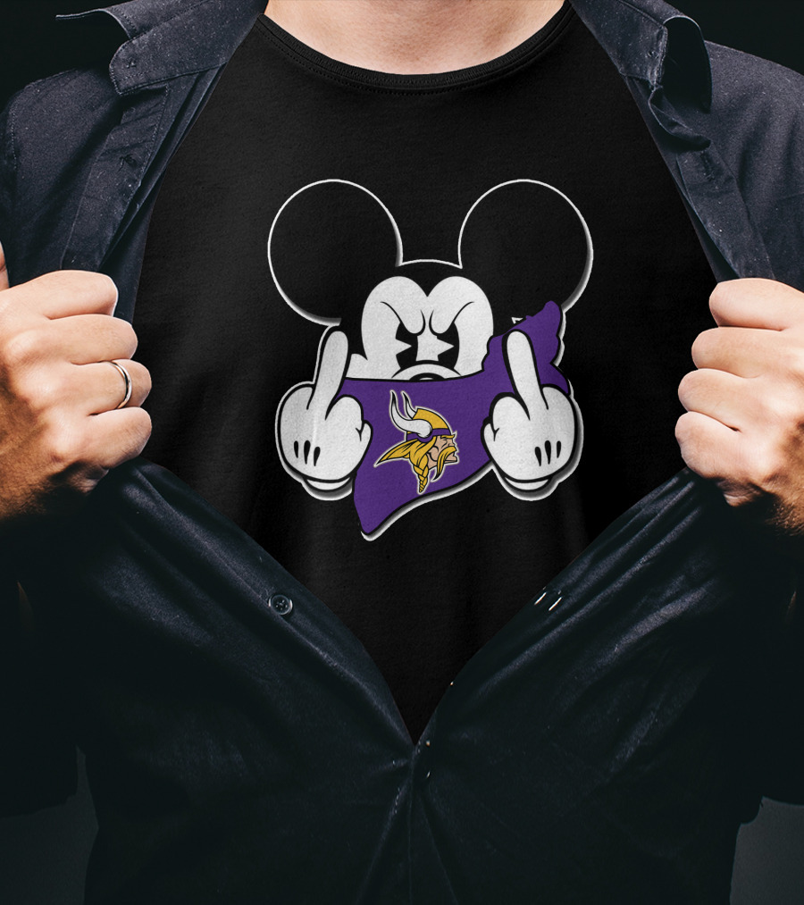 Mickey Mouse Minnesota Vikings Nfl Crossover T-Shirt