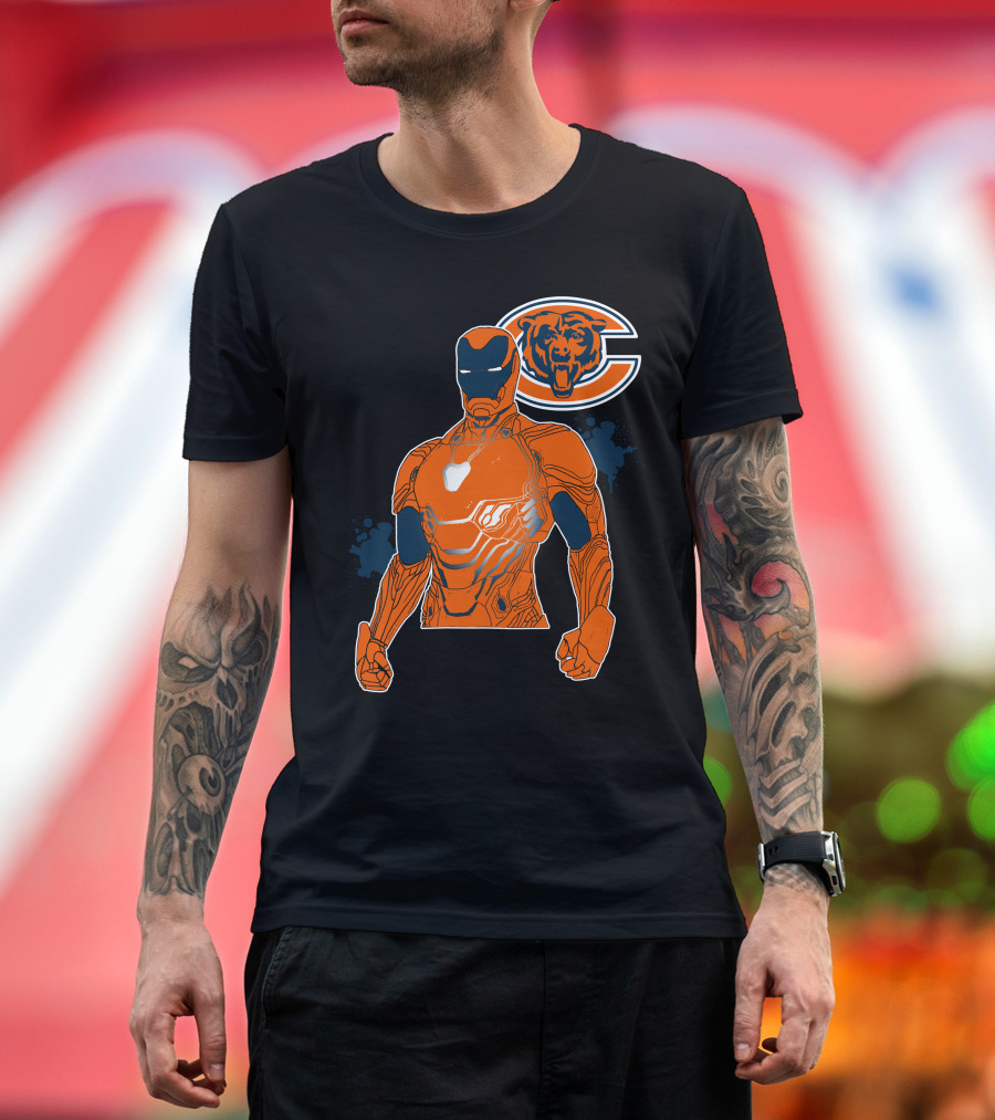 Iron Man Chicago Bears Nfl Crossover T-Shirt