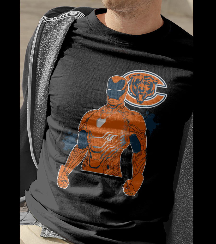 Iron Man Chicago Bears Nfl Crossover T-Shirt