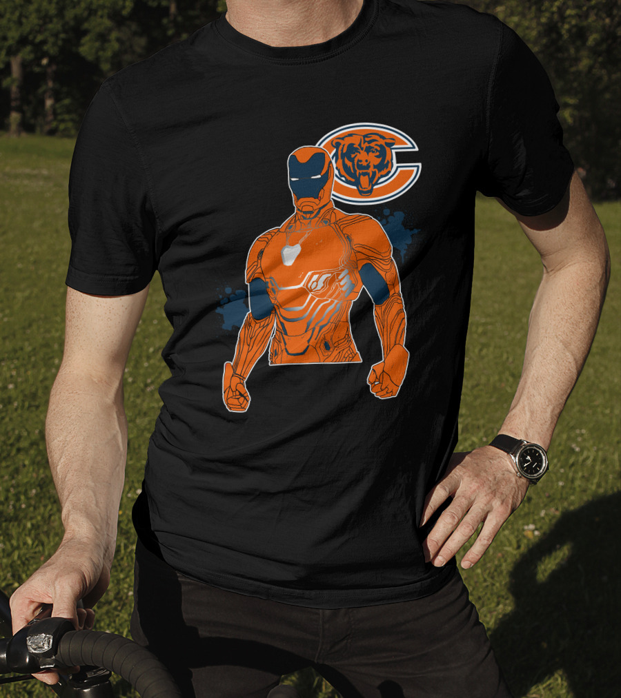 Iron Man Chicago Bears Nfl Crossover T-Shirt