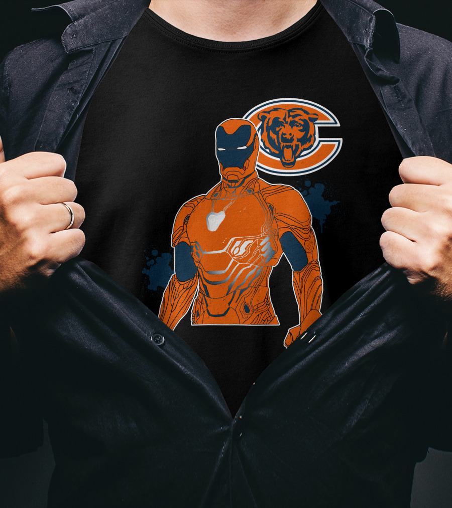 Iron Man Chicago Bears Nfl Crossover T-Shirt