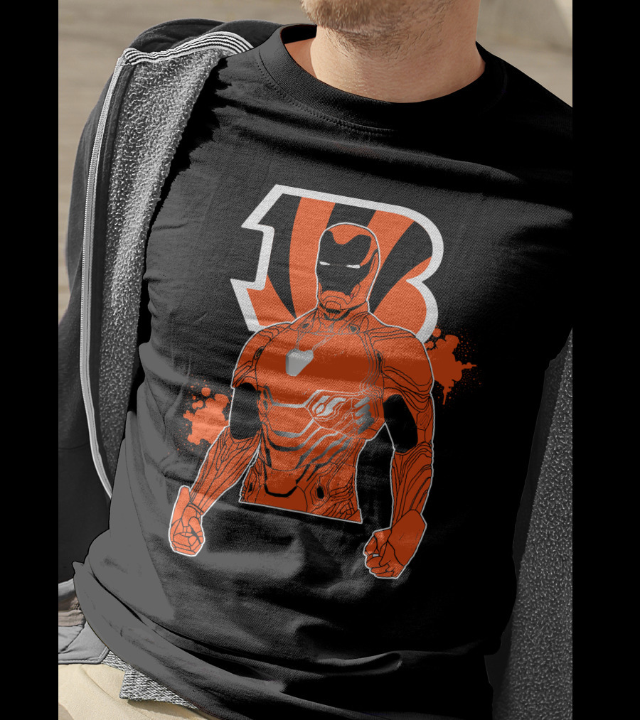 Iron Man Bengals Nfl Crossover Football T-Shirt