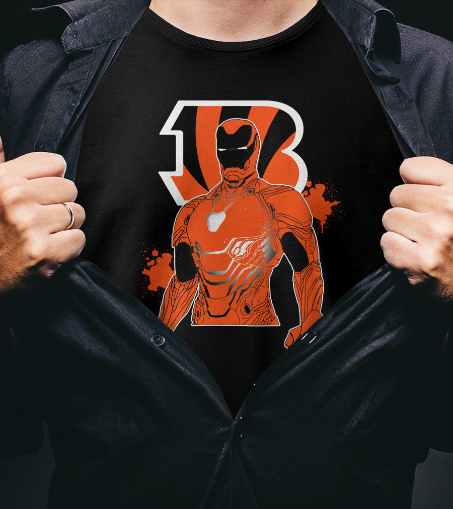 Iron Man Bengals Nfl Crossover Football T-Shirt