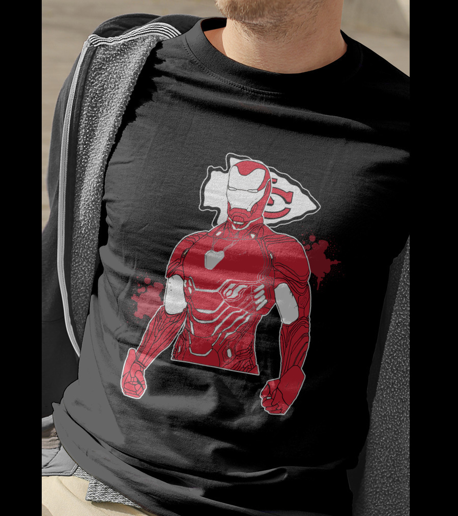 Iron Man Kansas City Chiefs Crossover T-Shirt