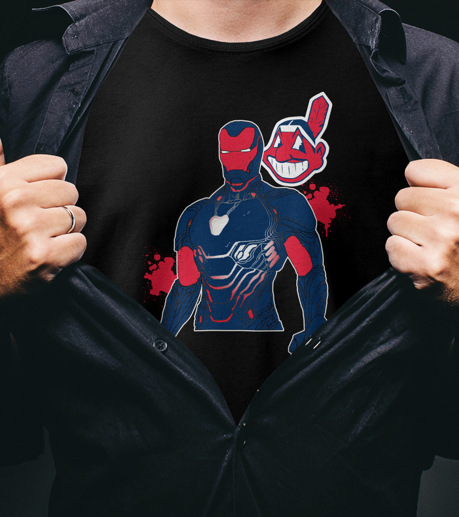 Iron Man Cleveland Indians Crossover T-Shirt