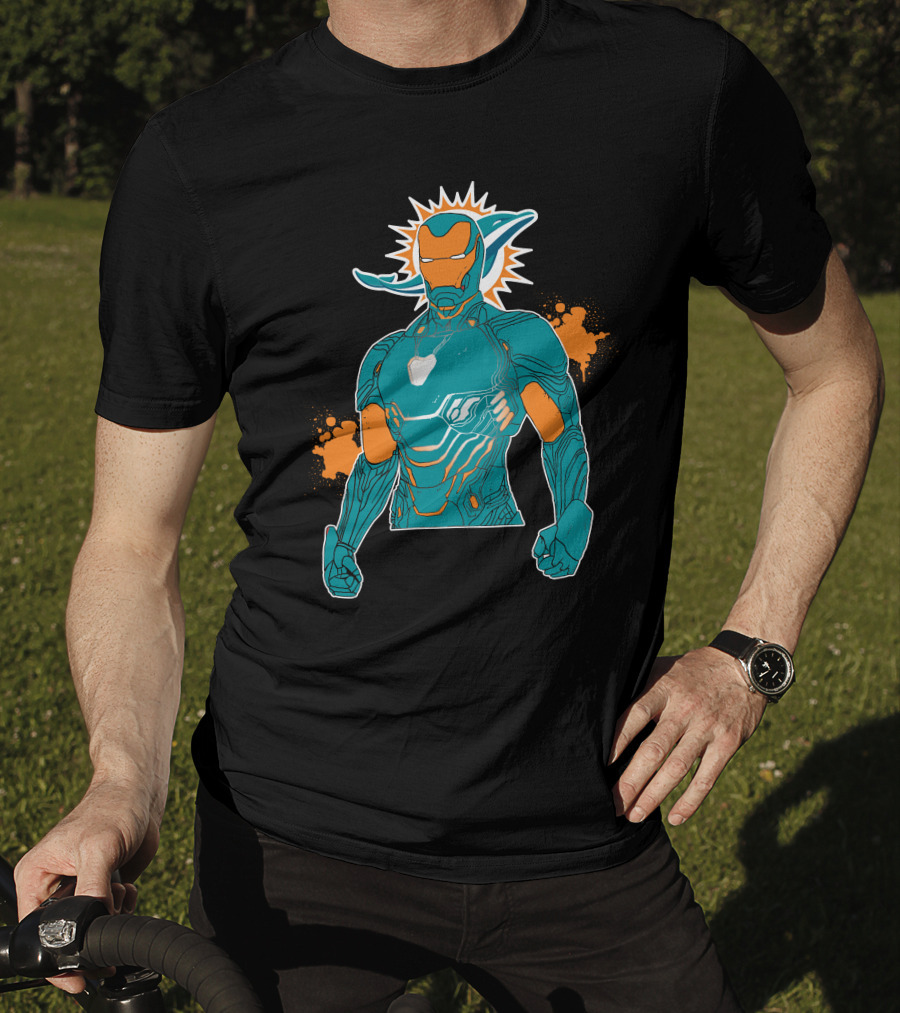 Miami Dolphins Iron Man Crossover T-Shirt