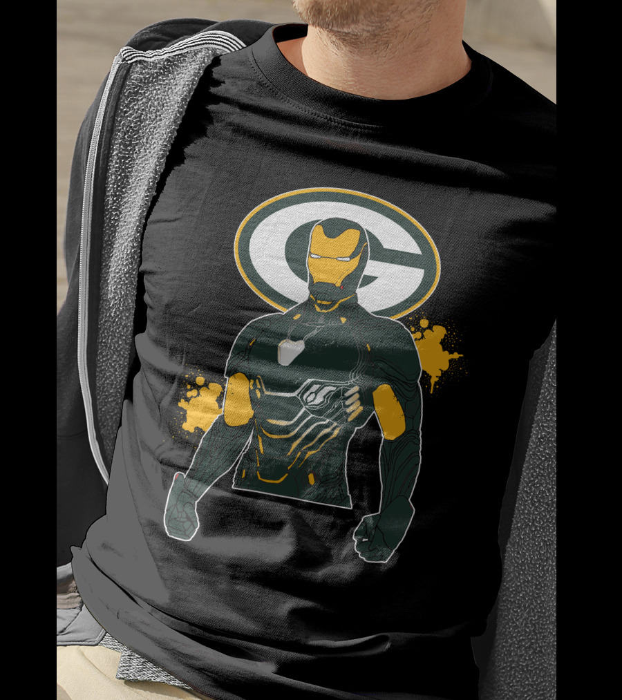 Iron Man Green Bay Packers Crossover T-Shirt