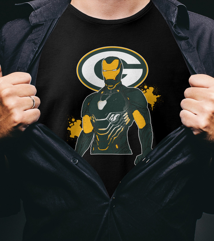 Iron Man Green Bay Packers Crossover T-Shirt
