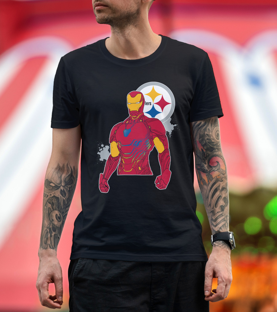 Iron Man With Steelers T-Shirt