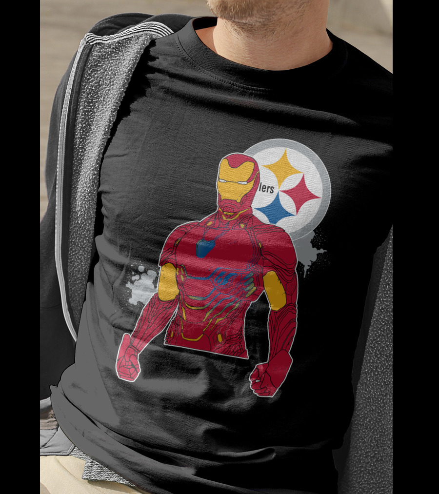 Iron Man With Steelers T-Shirt