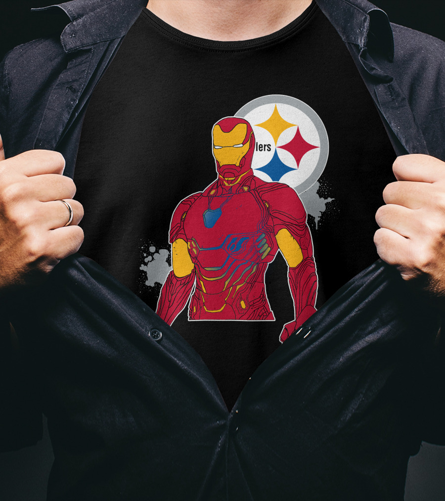 Iron Man With Steelers T-Shirt
