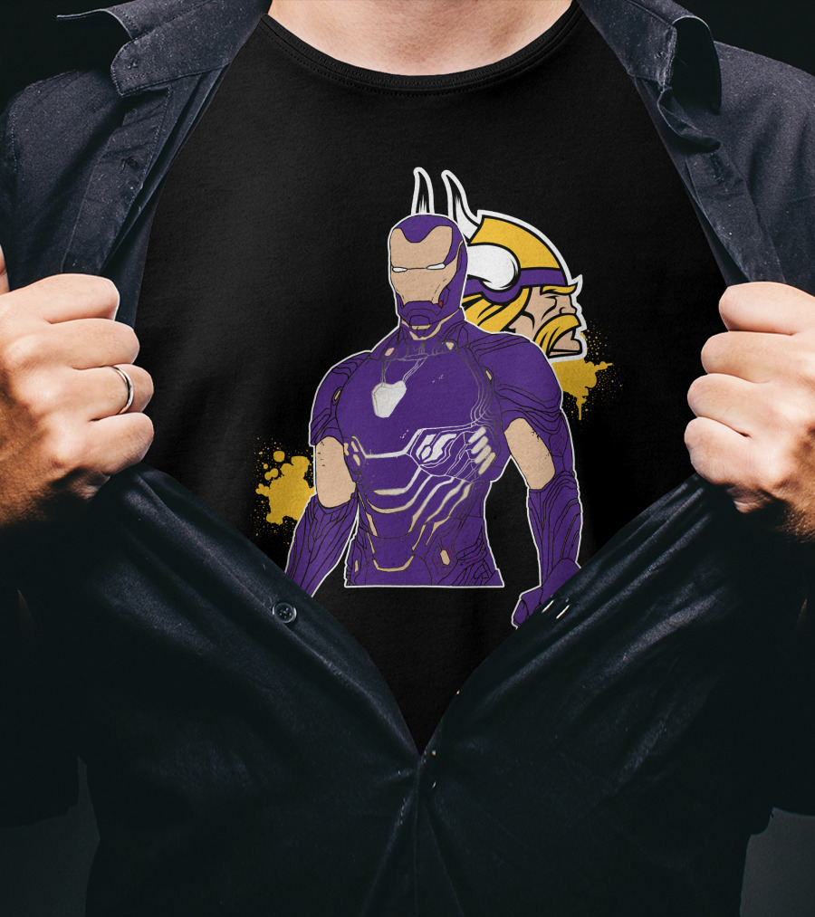 Iron Man Minnesota Vikings Crossover Fusion T-Shirt
