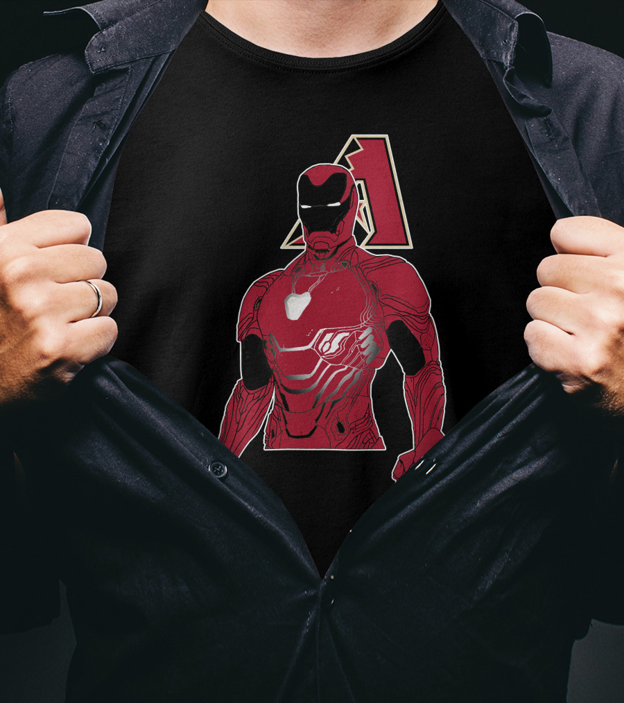 Iron Man Arizona Diamondbacks Crossover Battle Armor T-Shirt